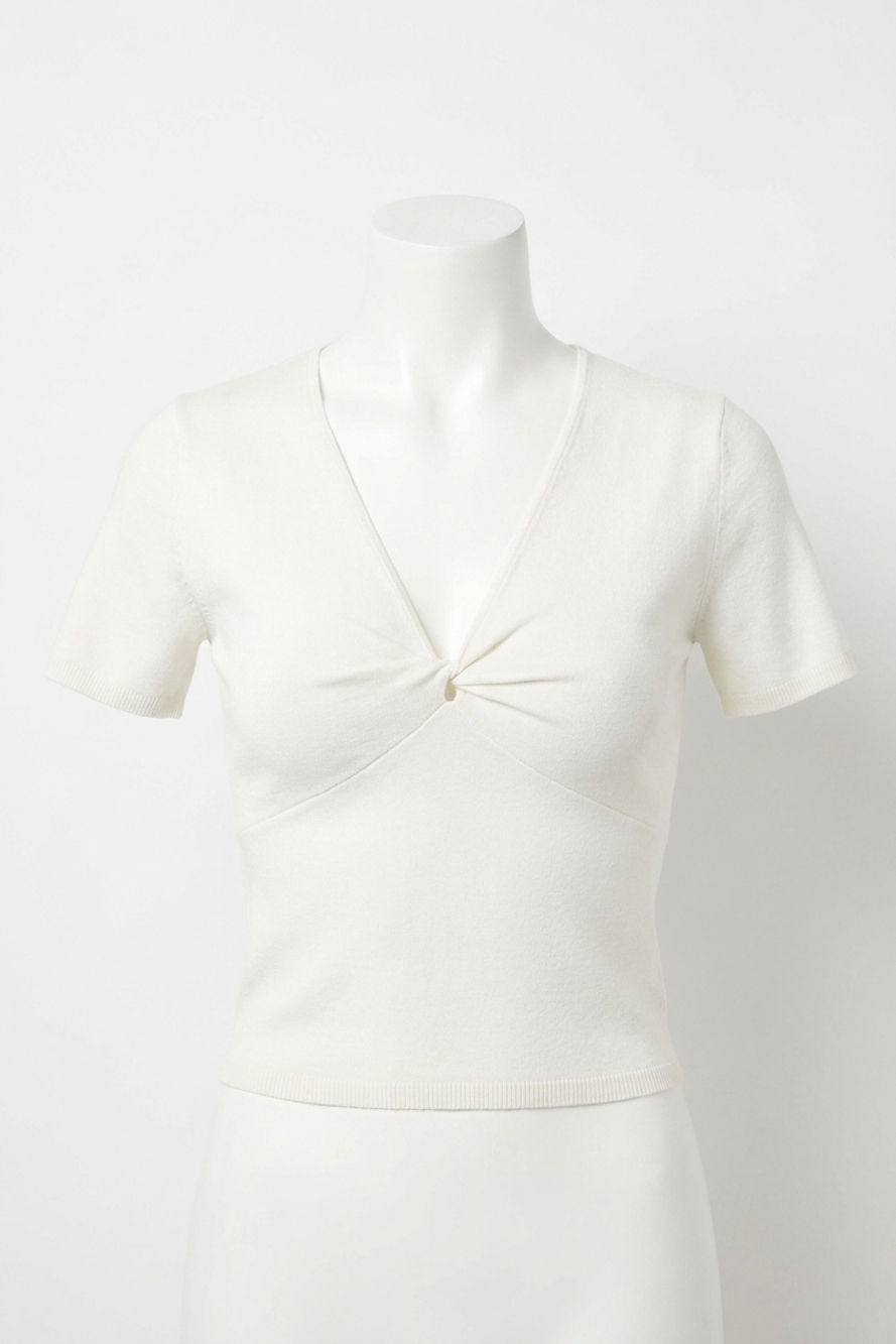 NEW DEREK LAM 10 CROSBY knit twist sweater in white